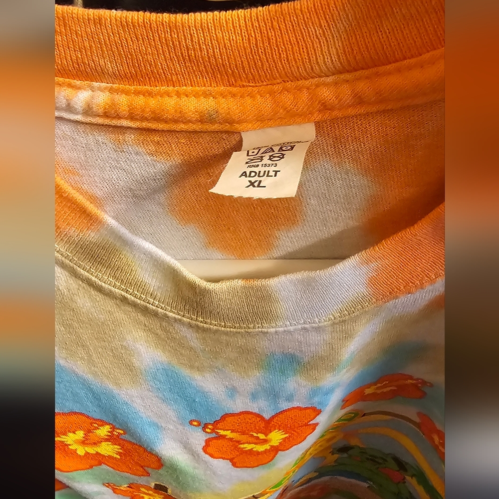 Liquid Blue Tie-Dye Grateful Dead Band Aloha T-shirt - Picture 3 of 3